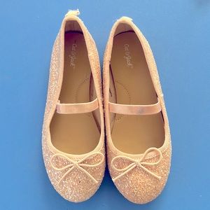 Cat & Jack Size 12 Pink Glitter Ballet Flats